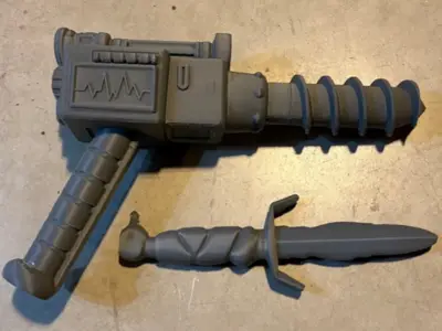 TMNT Playmates Bebop Taladro Pistola, Cuchillo y Escudo