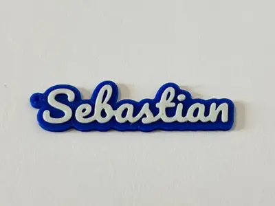 Sebastian 3d printed name keychain personalized