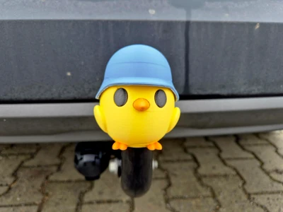 Chicken with Helmet Hitch Ball cover