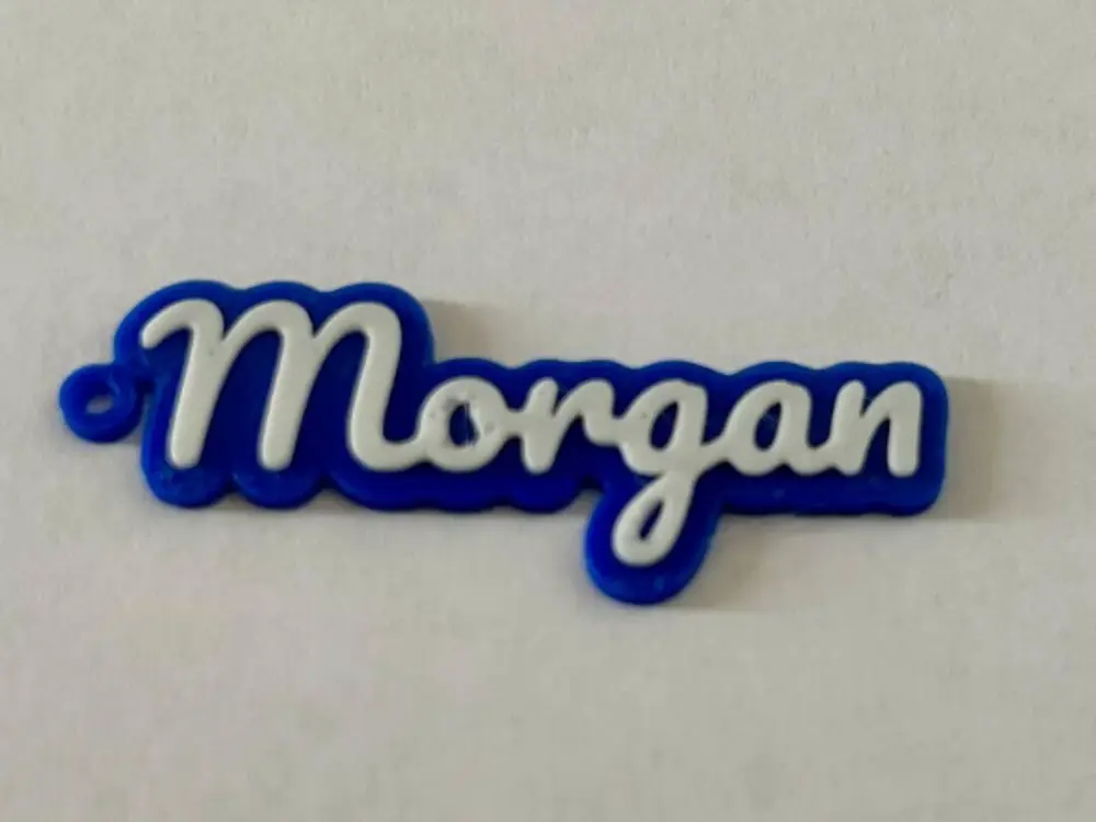 Morgan 3d printed name keychain personalized