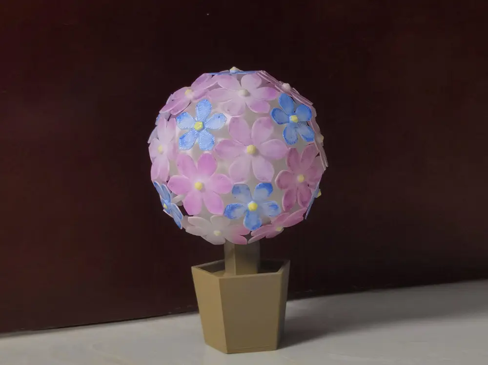 绣球花摆件（花盆可收纳种子）