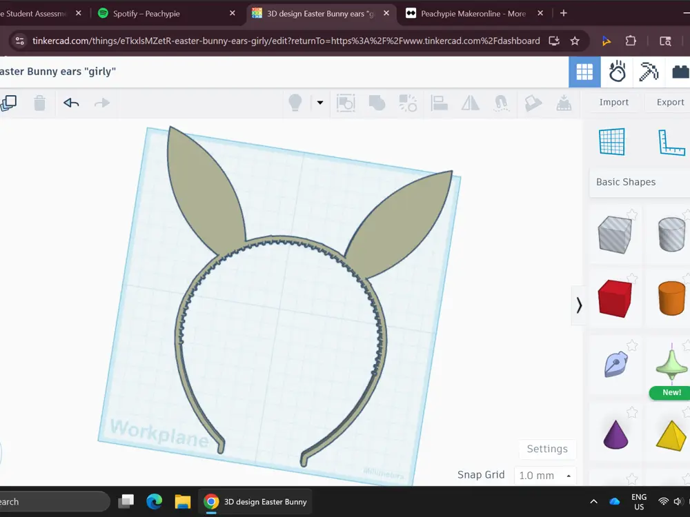 Easter bunny ear headband