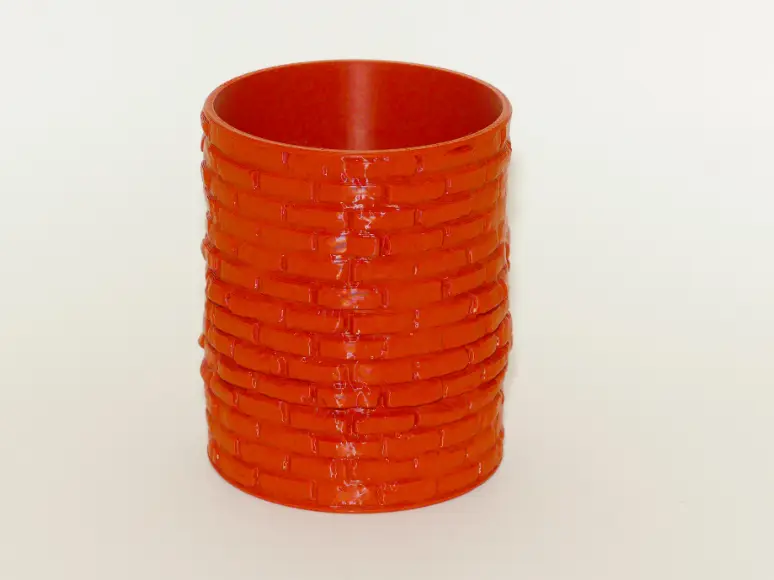 Vaso con Textura de Ladrillos - Contenedor Multiusos