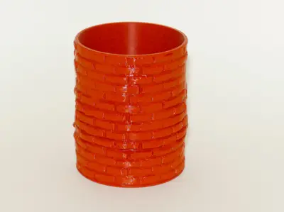 Vaso con Textura de Ladrillos - Contenedor Multiusos