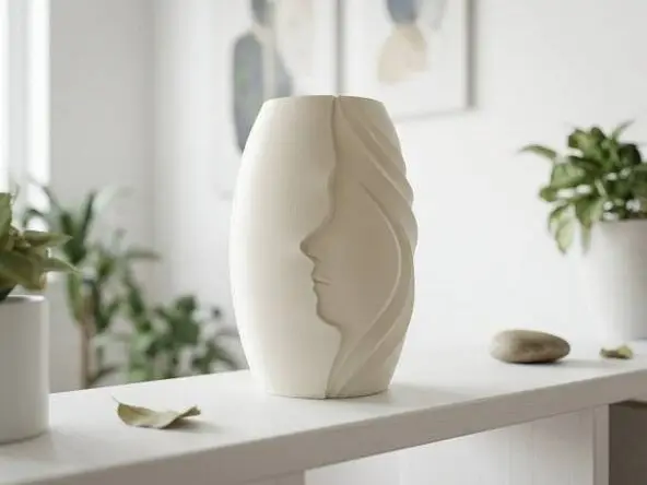 Face Profile Cutout Vase – Minimal Modern Sculptural Decor