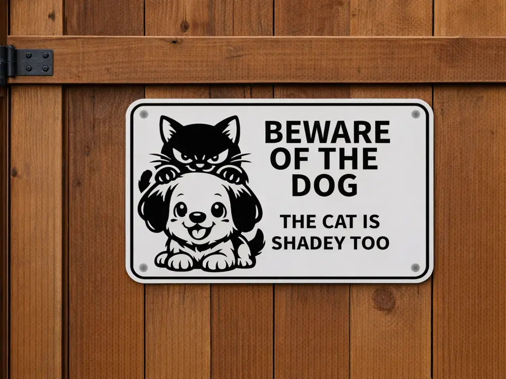 Funny Dog / Cat fence sign