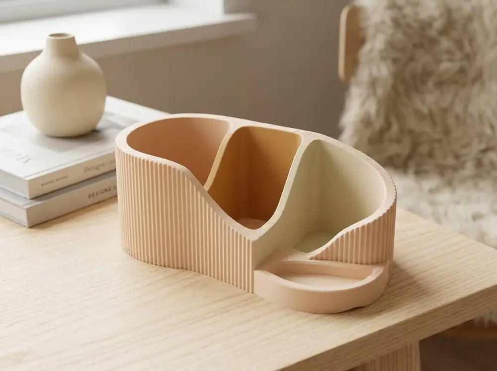Modern Ribbed Desk Organizer