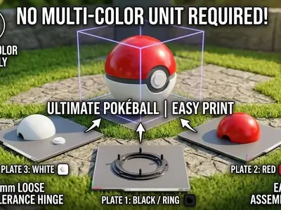 🔴 Ultimate Assembled Magnetic Pokéball | Easy Print (No AMS Required!) ⚪