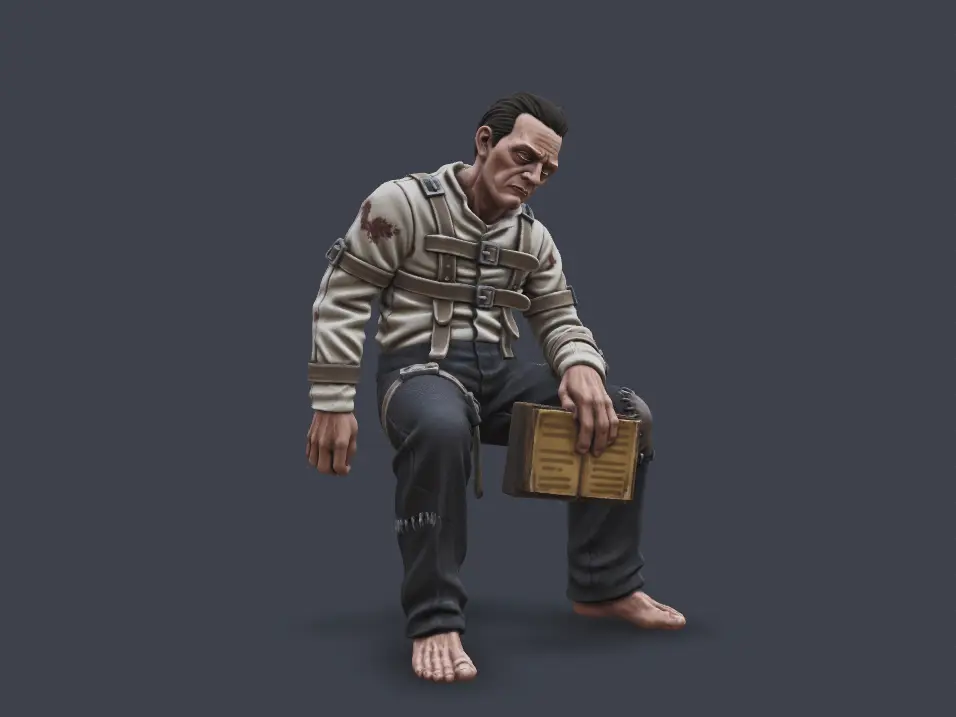 Mental Patient Sitting Miniature