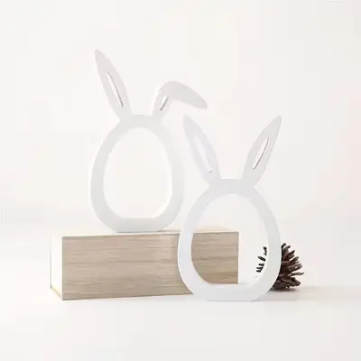 Minimalist Easter Bunny Egg Frame Decor
