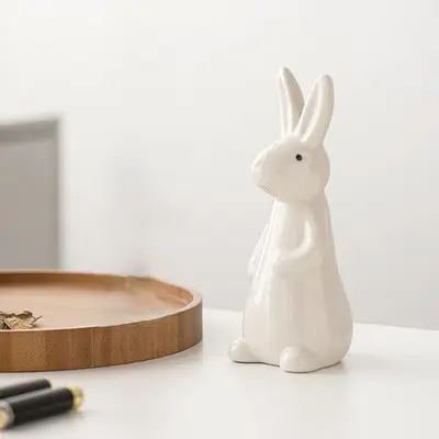 Elegant Easter Bunny Figurine Modern Decor