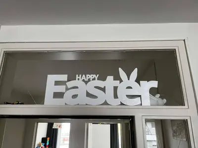 big Happy easter sign for windows 62 cm!