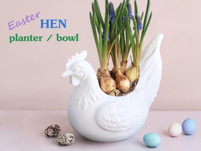 Rustic Hen Planter / Bowl