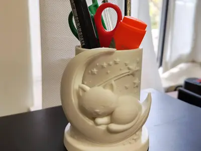 Pen Holder Cat Moon