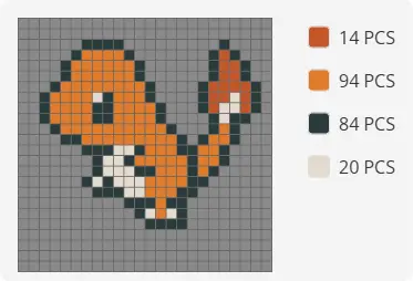 Charmander Pixel Grid