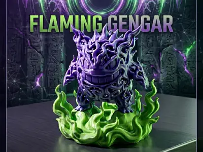 Gengar Flame Edition – Multicolor 3D Print | Detailed Pokémon Model