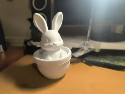 Easter Bunny Trinket Container/Minimalist Bunny Storage Box & Trinket Dish