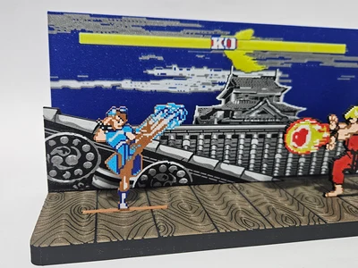 Chun-Li Street Fighter Diorama & Keychain