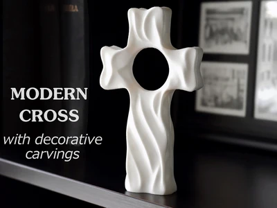 Modern Cross with decorative carvings