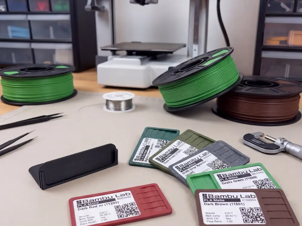 Filament swatch and holder