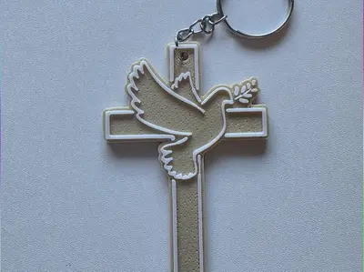 Cruz de Batismo porta-chaves