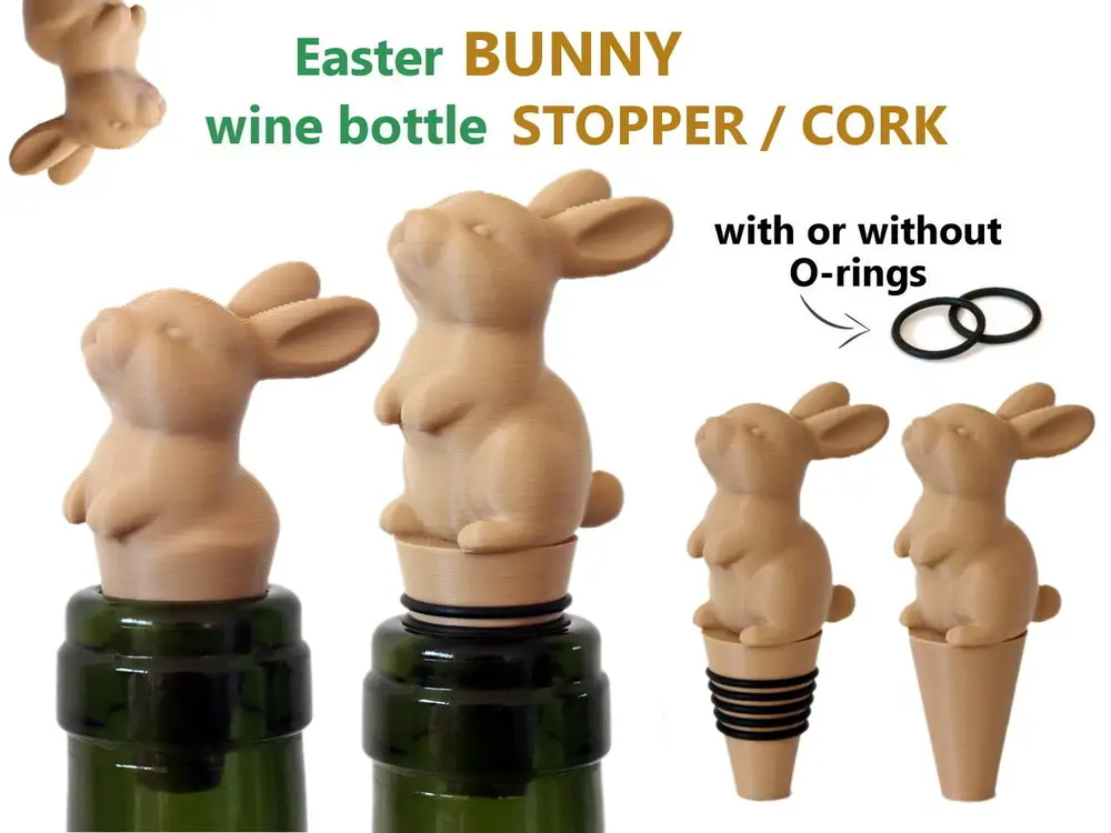 Cute Easter Bunny Wine Bottle Stopper