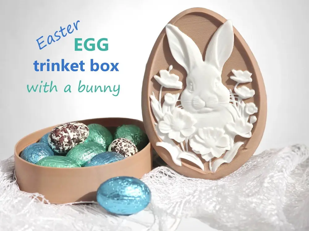 Easter Egg Bunny Trinket Box