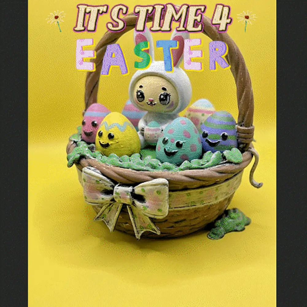 The "Clicky-Clack" Easter Bunny Clicker and Basket