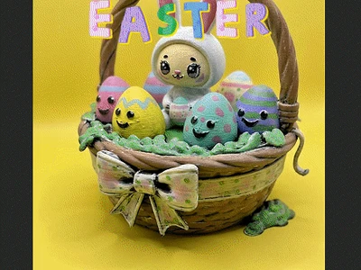 The "Clicky-Clack" Easter Bunny Clicker and Basket