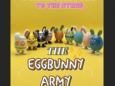 Cute "Clicky-Clack" Egg Bunny Army