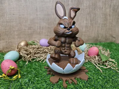 Angry Easter Chocolate Bunny