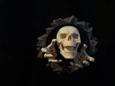 Skull Wall Crawler – Creepy 3D Wall Decoration