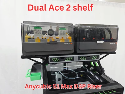 Dual Ace-2 shelf extension for Kobra S1 Max D3P riser