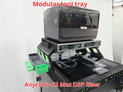 Modular tool tray for Kobra S1 Max D3P riser