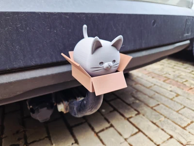 Neko Cat in Box Hitch Ball cover