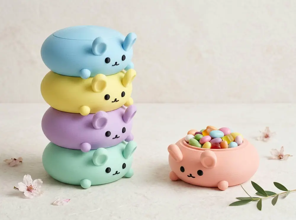 复活节叠叠兔 糖果收纳盒/桌面花盆Easter Candy Storage Box