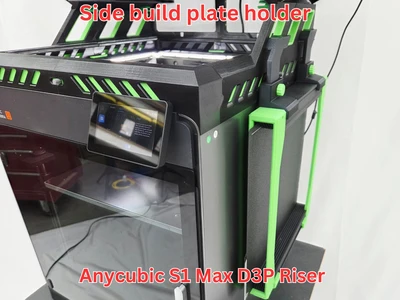 Side build plate holder for Kobra S1 Max D3P riser