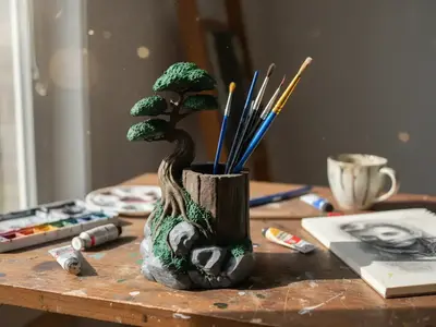 Bonsai Pencil Holder / Decorative Desk Organizer