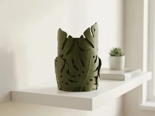 Monstera Leaf Tropical Desk Organizer