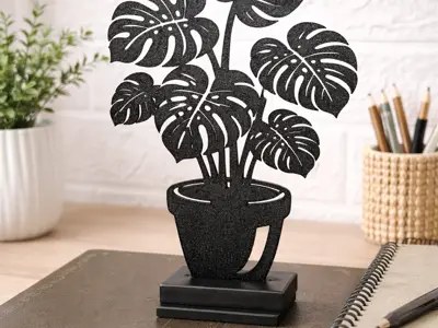 Monstera in a Pot Silhouette