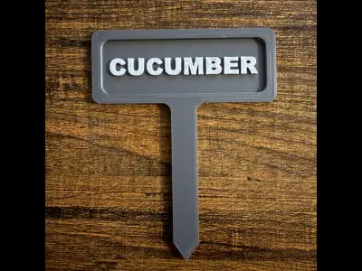 Cucumber Garden Marker | Easy To Print | 3D Print 3MF | No Supports