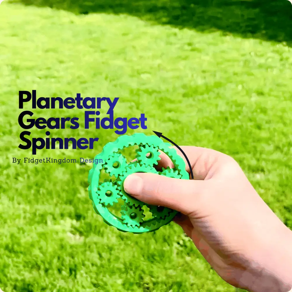 Planetary Gears Fidget Spinner (Long Spinning Time!) Print in place!