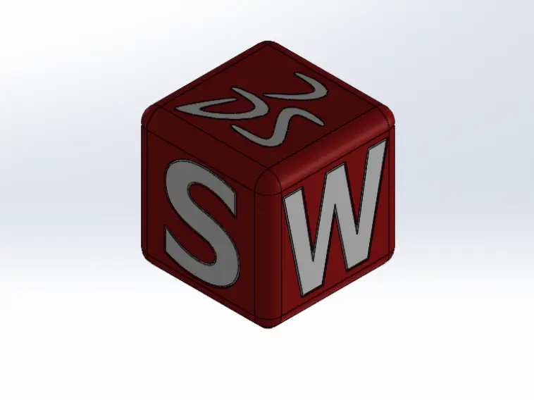 Cubo con logo de SolidWorks SIN AMS (No oficial)