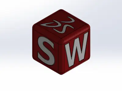 Cubo con logo de SolidWorks SIN AMS (No oficial)