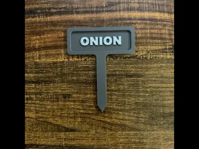 Onion Garden Marker | 3D Print 3MF | Easy to Print | No Supports Needed