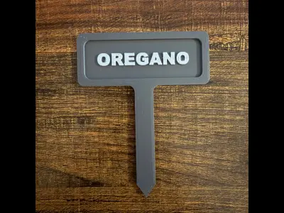Oregano Garden Marker | 3D Print 3MF | No Supports Needed | Easy Print