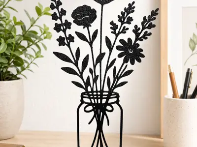 Flowers in a Jar Silhouette with base Tabledecor