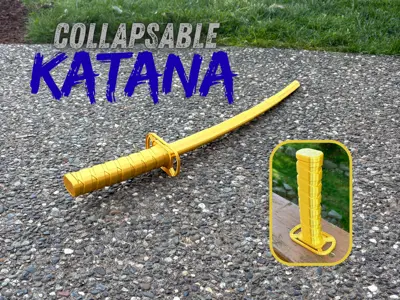 Collapsable Katana (Print in place, No supports!)