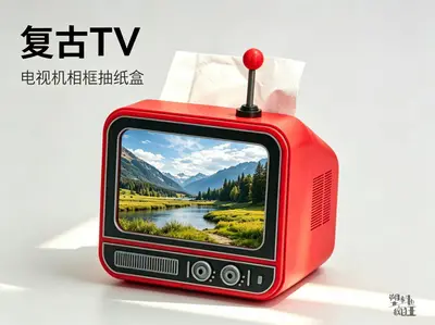 复古电视机相框 & 纸巾盒V3（5寸照片版）
