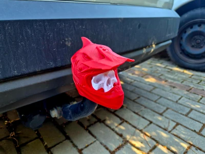 Skull in Motocross Helmet Hitch Ball cover